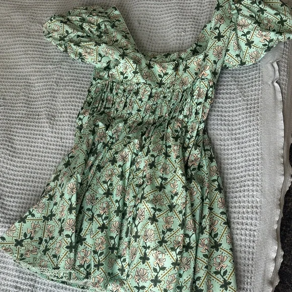 NWT Agua by Agua Bendita Green Floral Mini Dress - Picture 10 of 10